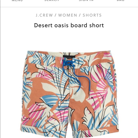 J. Crew}• desert oasis linen floral boardshorts - Picture 2 of 8